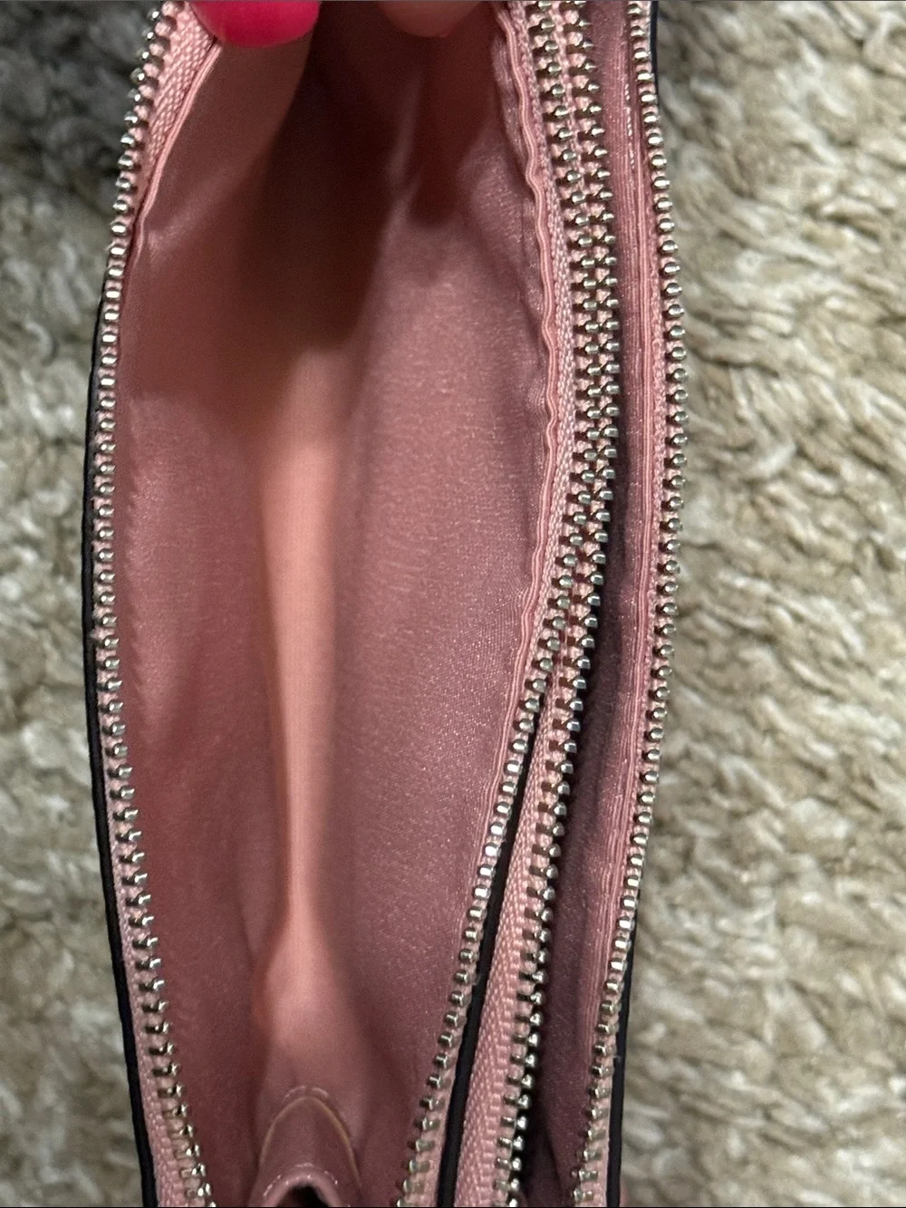 Coach Pink Pebbled Leather Wristlet